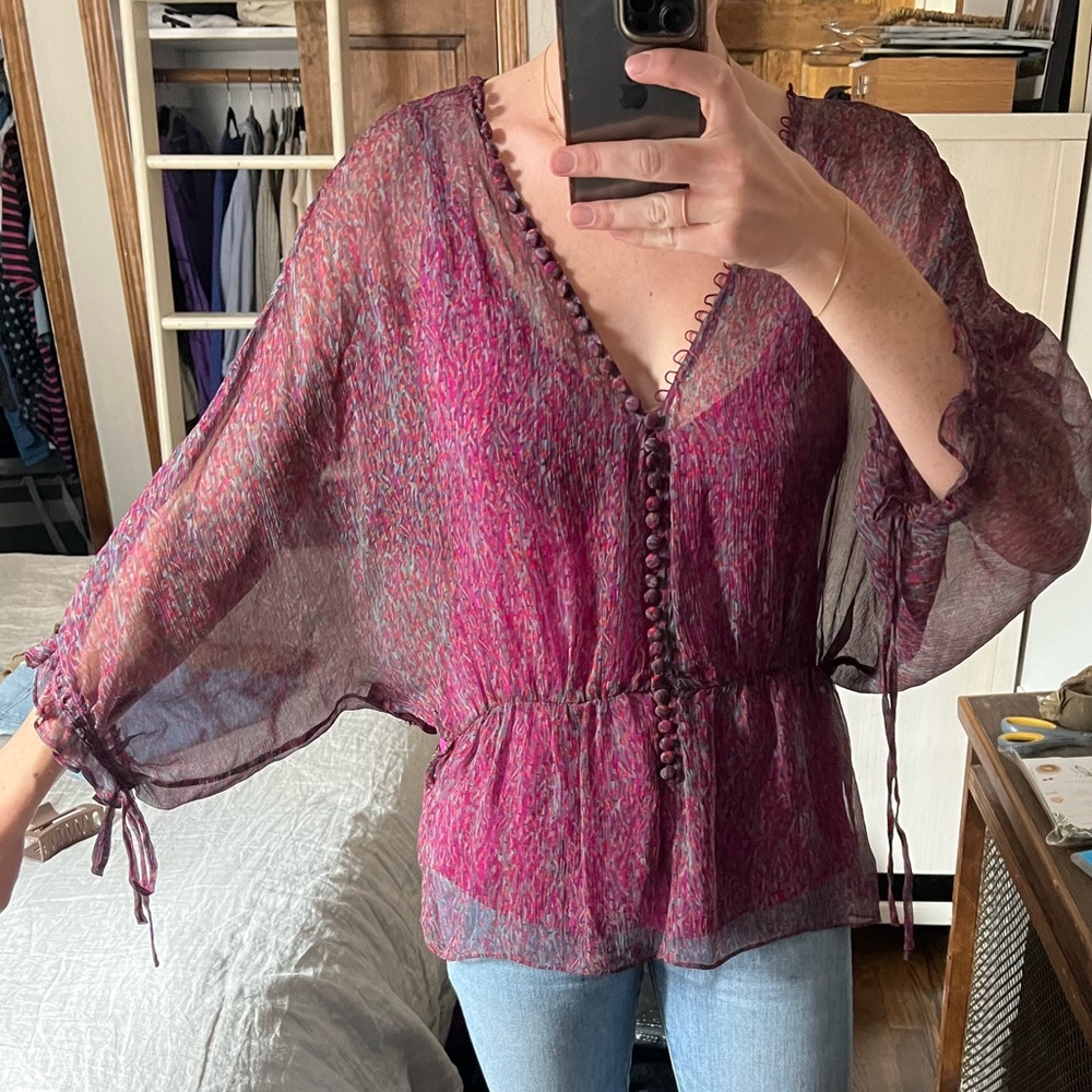 Pink Patterned Blouse - image 1